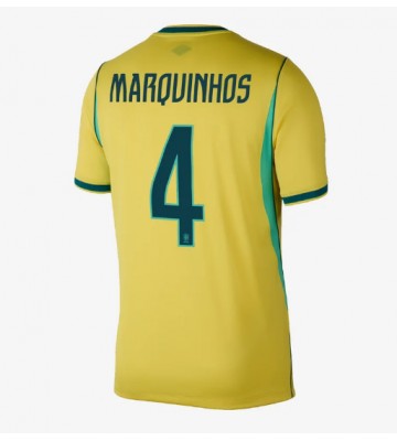 Brasilien Marquinhos #4 Hjemmebanetrøje VM 2026 Kortærmet